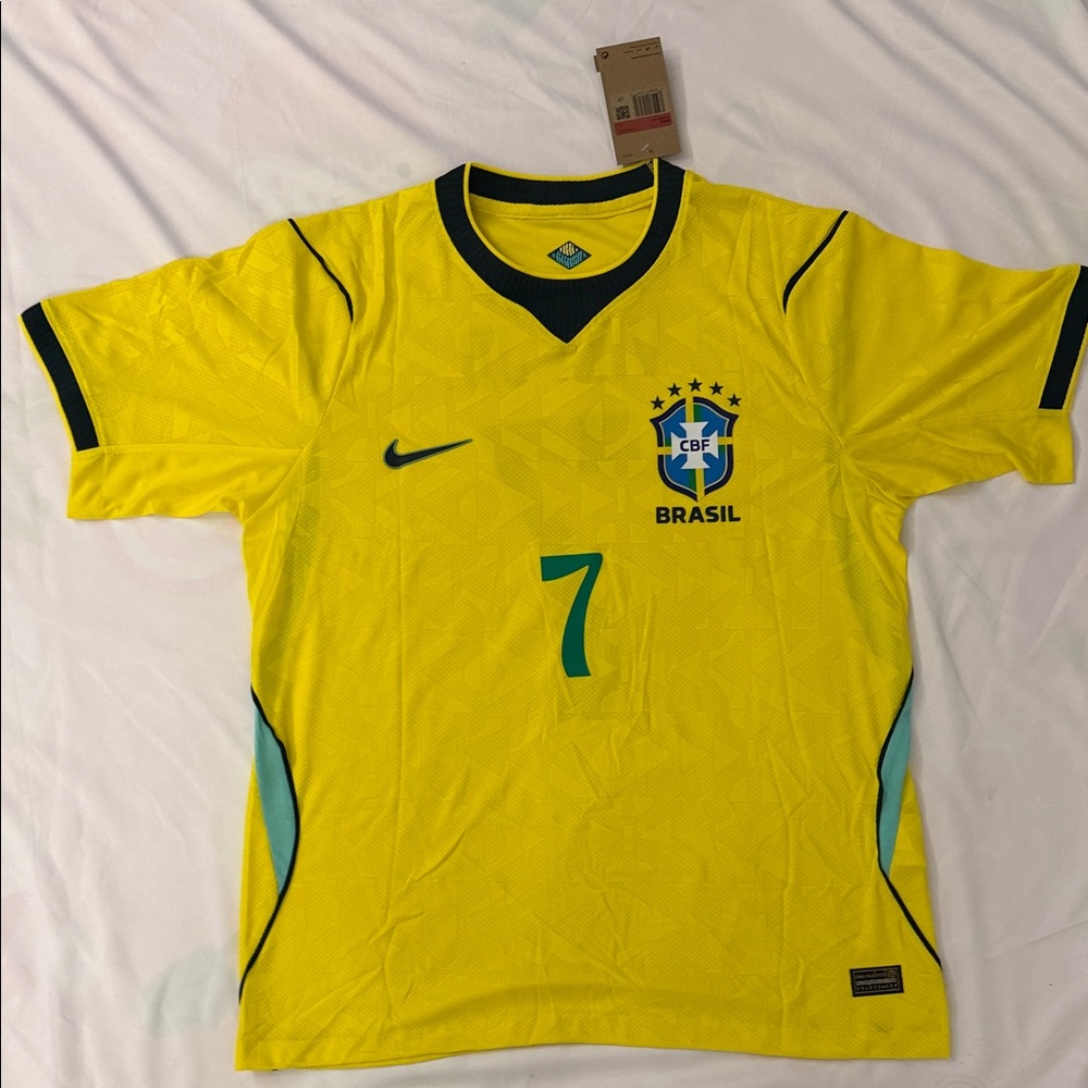 Nike Brazil Yellow and Green Soccer Jersey